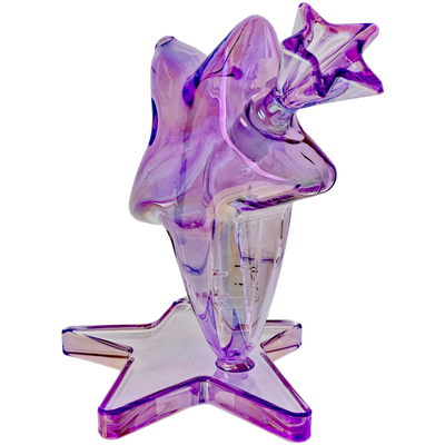 6.5" Iridescent Star Bong w/ Color Matching Star Flower Bowl