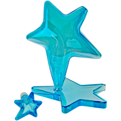 6.5" Iridescent Star Bong w/ Color Matching Star Flower Bowl