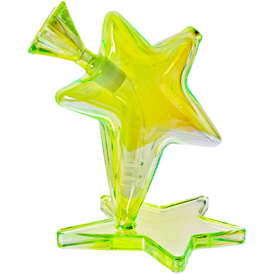 6.5" Iridescent Star Bong w/ Color Matching Star Flower Bowl