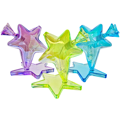 6.5" Iridescent Star Bong w/ Color Matching Star Flower Bowl