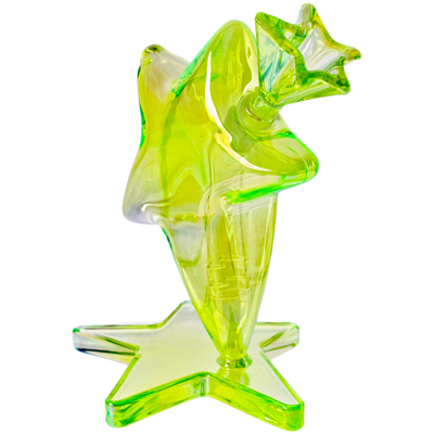 6.5" Iridescent Star Bong w/ Color Matching Star Flower Bowl