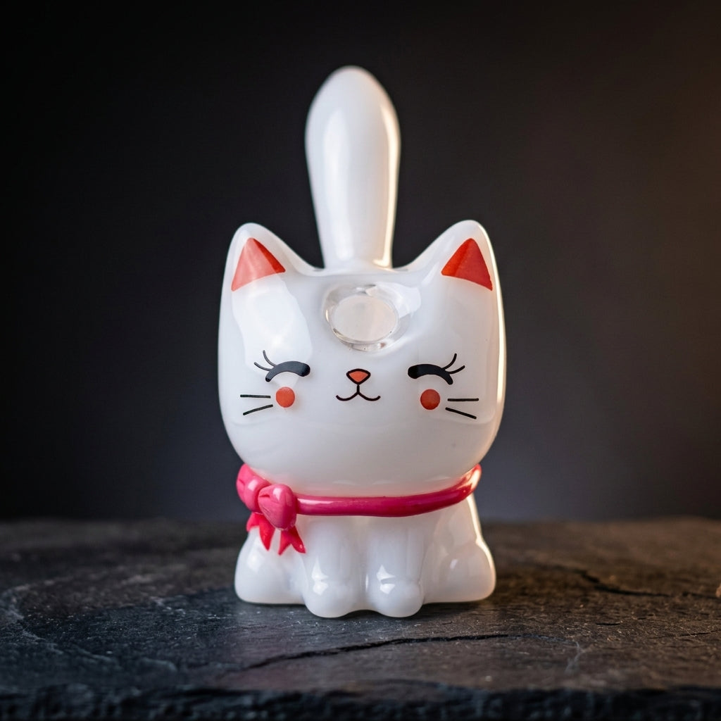 8.5" Sculpted Color Cat w/ Bow Rig