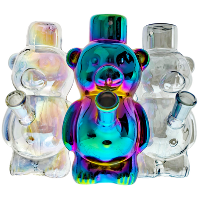 8" Iridescent Honey Jar Bear Shaped Rig