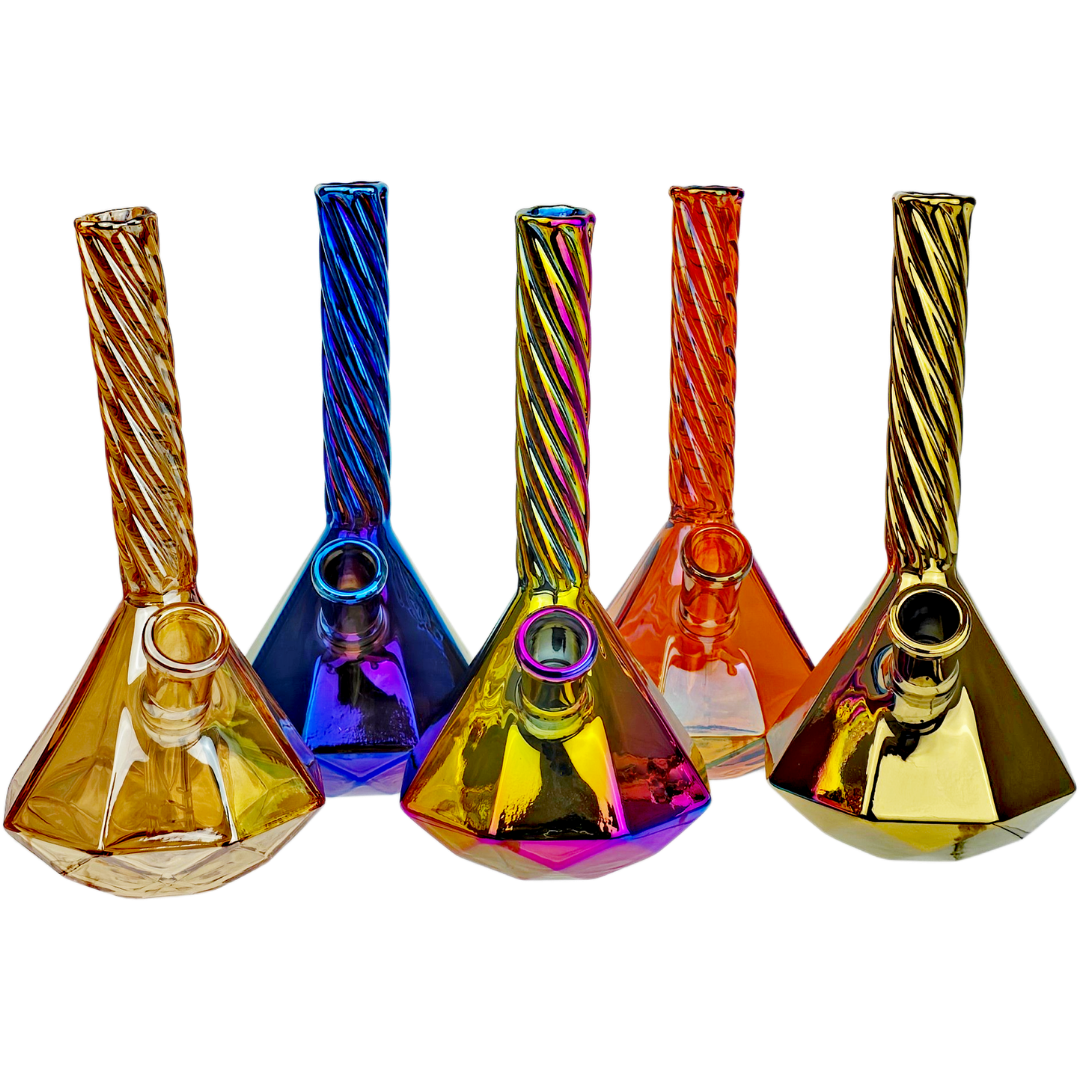 7″ IRIDESCENT TWIST NECK GEOMETRIC RIG