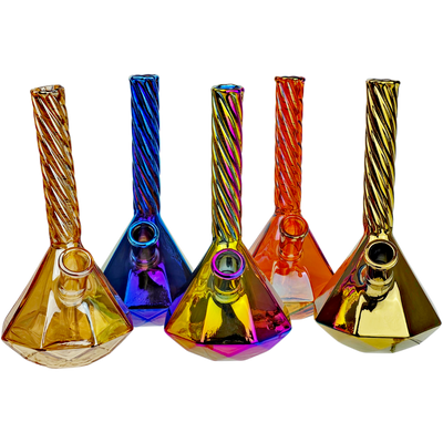 7″ IRIDESCENT TWIST NECK GEOMETRIC RIG