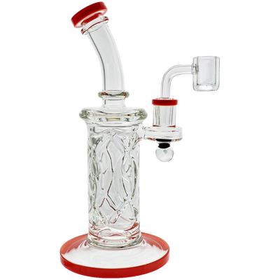 9" Color Accent Inner Wall Perc Rig w/ Opal - detail view