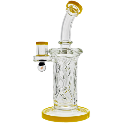 9" Color Accent Inner Wall Perc Rig w/ Opal - alternate angle