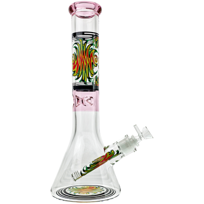 14" 7mm Thick Wigwag Decal Beaker - alternate angle