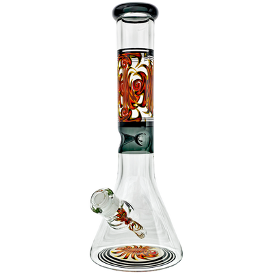 14" 7mm Thick Wigwag Decal Beaker - close-up view
