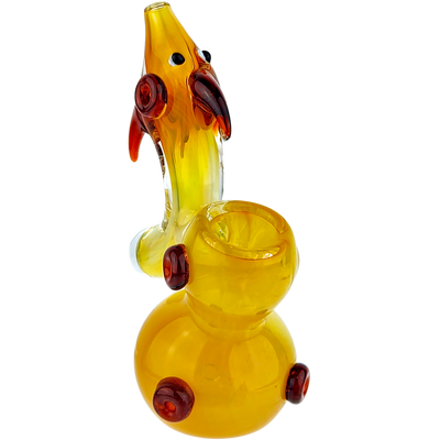 5″ SILVER FUME DOLPHIN SHERLOCK GLASS BUBBLER