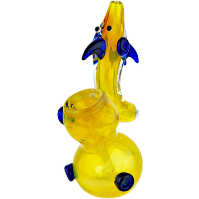 5″ SILVER FUME DOLPHIN SHERLOCK GLASS BUBBLER