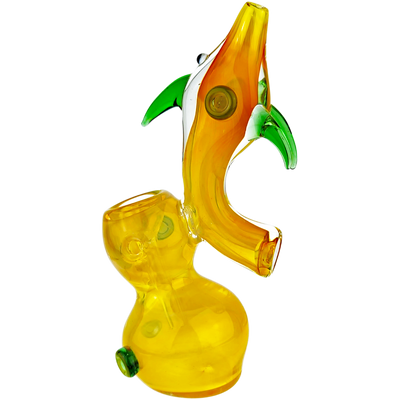 5″ SILVER FUME DOLPHIN SHERLOCK GLASS BUBBLER