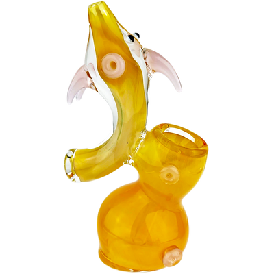 5″ SILVER FUME DOLPHIN SHERLOCK GLASS BUBBLER