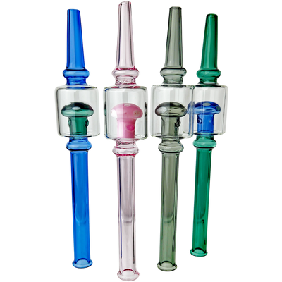 7" Glass Mushroom Nectar Straw