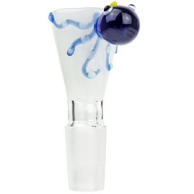 2.5" 14mm White Flower Bowl w/ Color Octopus - alternate angle