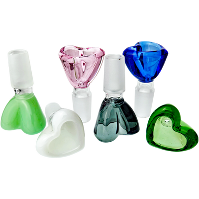 2" 14mm Color Heart Flower Bowl - Bowls & Slides