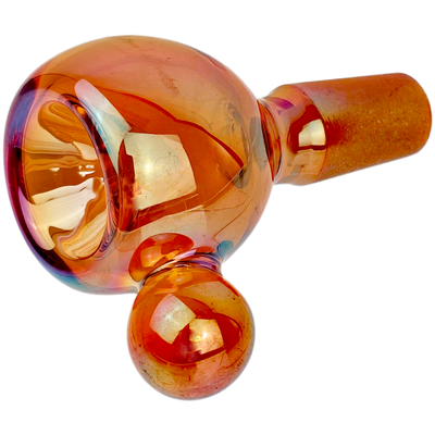 2.5" 14mm Iridescent Flower Bowl w/ Orb Handle - detail view