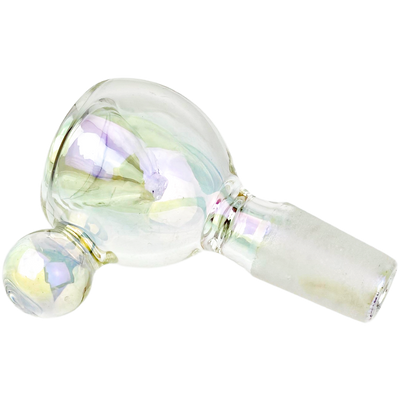 2.5" 14mm Iridescent Flower Bowl w/ Orb Handle - close-up view