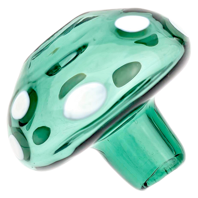Detail view of the mushroom carb cap dome and stem grip