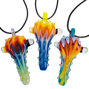 3″ WIGWAG PIPE PENDANT W/ CLEAR DOTS