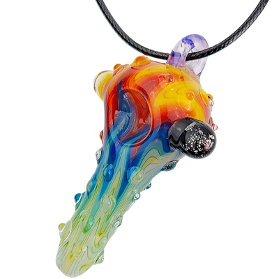 3″ WIGWAG PIPE PENDANT W/ CLEAR DOTS