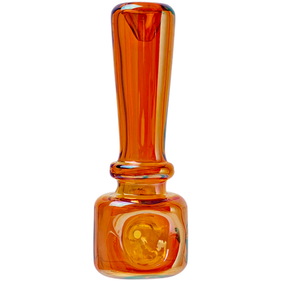 4.5" Iridescent Stand Up Tower Hand Pipe - close-up view