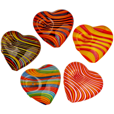 3.5" Vac Stack Line Swirl Heart Hand Pipe - photo 2