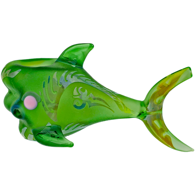 5.5″ Sandblast Tribal Shark Glass Hand Pipe