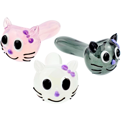 4" Cat Glass Hand Pipe - main product photo