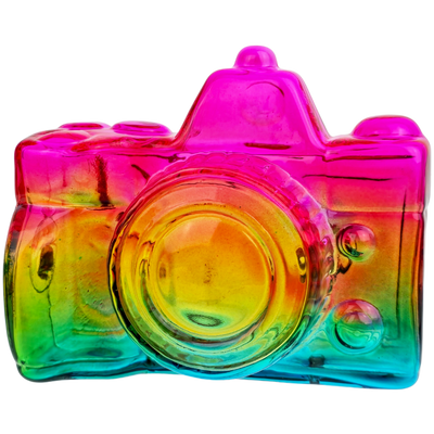 4" Neon Two-Tone Camera Glass Hand Pipe