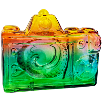 4" Neon Two-Tone Camera Glass Hand Pipe