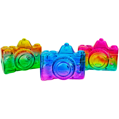 4" Neon Two-Tone Camera Glass Hand Pipe