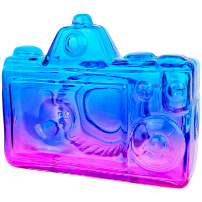 4" Neon Two-Tone Camera Glass Hand Pipe