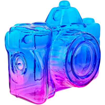 4" Neon Two-Tone Camera Glass Hand Pipe