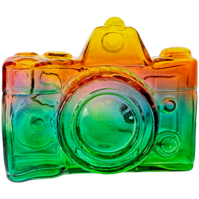 4" Neon Two-Tone Camera Glass Hand Pipe