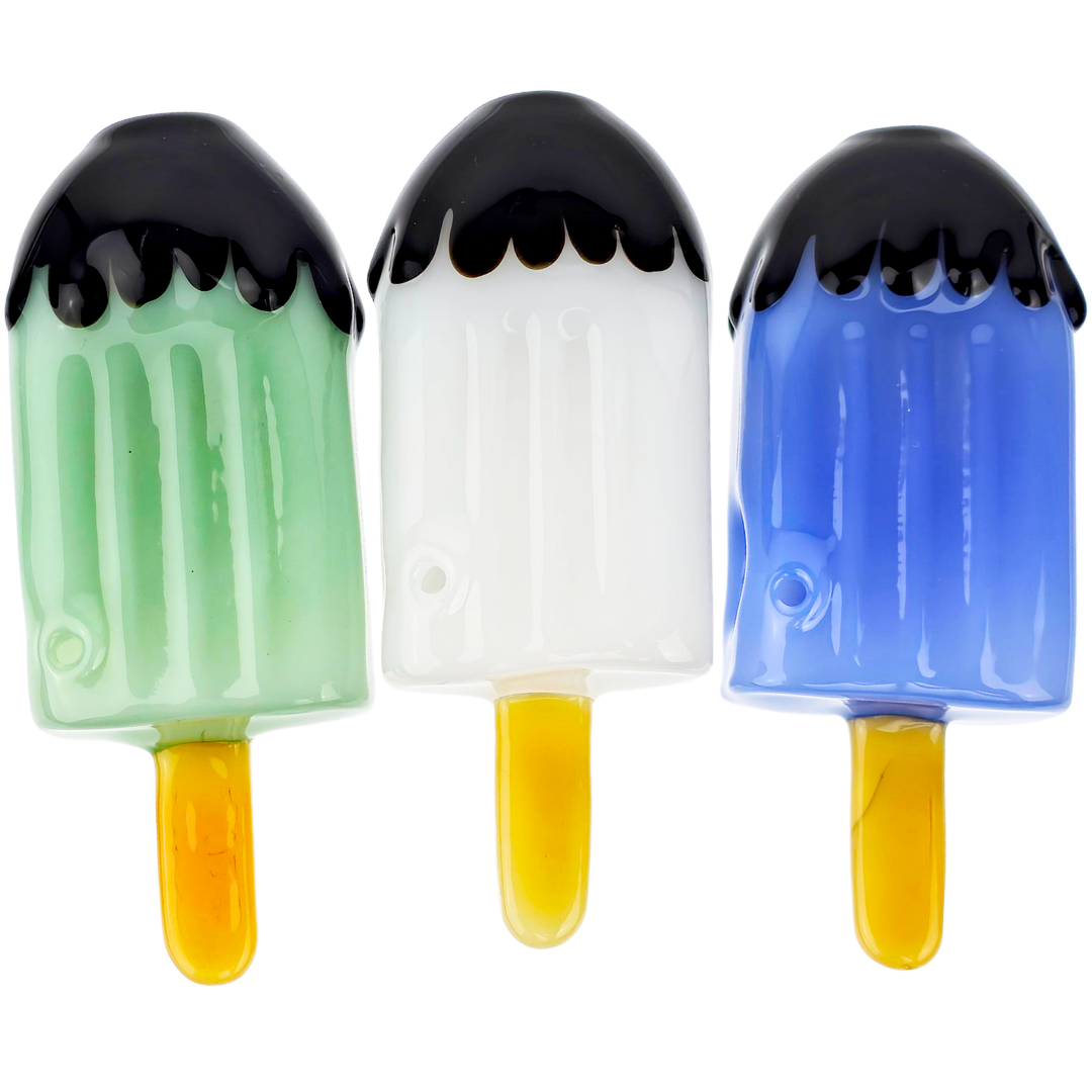 4″ ICE CREAM POPSICLE GLASS HAND PIPE