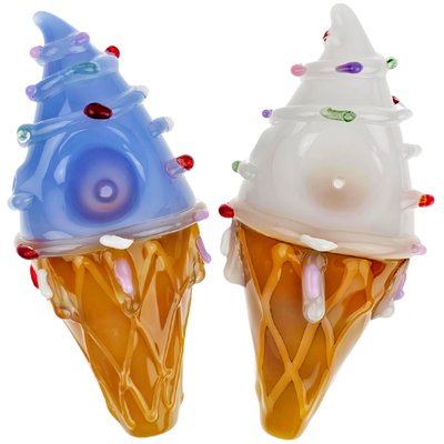 4" Sculpted Ice Cream Cone Hand Pipe