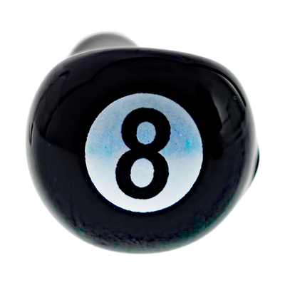4" Black 8 Ball Hand Pipe - close-up view
