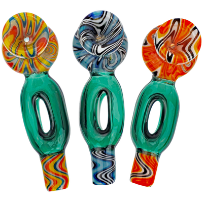 4.5" Wigwag Mouth & Bowl w/ Hollow Donut Body Hand Pipe - photo 2