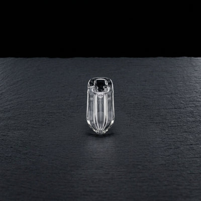 4" Clear Square Thick Hand Pipe on dark slate surface - Oil Slick Pad