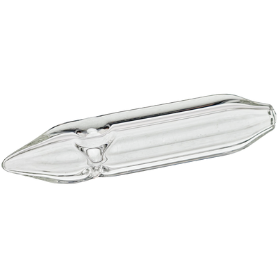 4" Clear Skinny Square Thick Hand Pipe - close-up view
