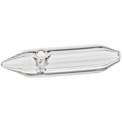 4" Clear Skinny Square Thick Hand Pipe - detail view