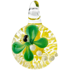 1.5″ GREEN & WHITE BUTTERFLY PENDANT