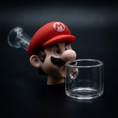 Red Plumber Glass Hand Pipe - lifestyle shot