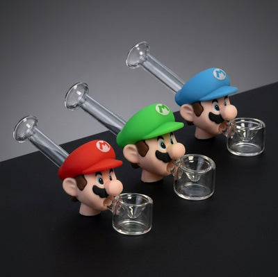 Red Plumber Glass Hand Pipe - scale reference