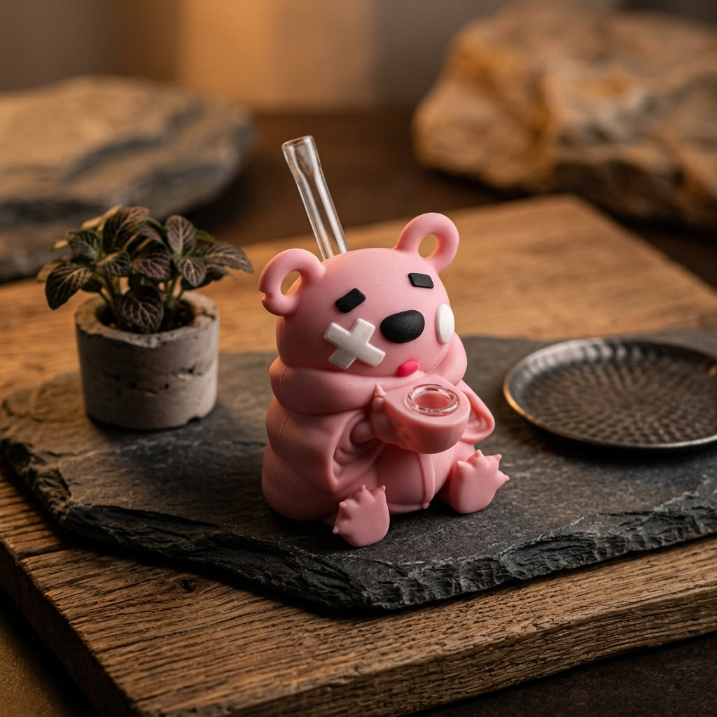4.9'' Tongue-sticking bear water pipe - product photo