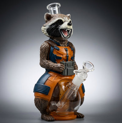 10.3" Space Raccoon Water Pipe - detail view