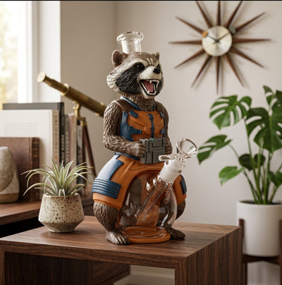 10.3" Space Raccoon Water Pipe - alternate angle