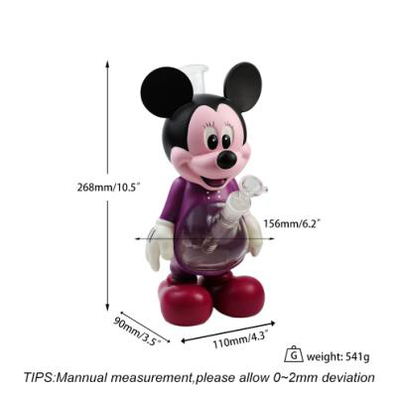 10.5'' Polka Dot Bow Mouse Water Pipe - alternate angle