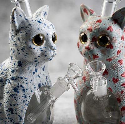 8.8'' Cat water pipe with printing - product photo